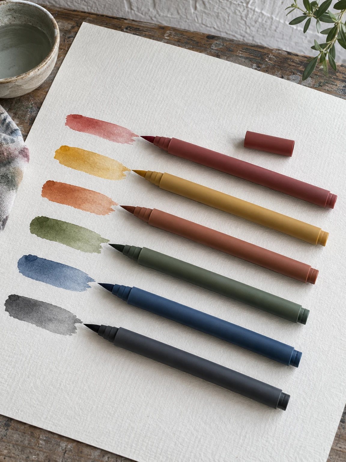Rotuladores Valarte junto a sus trazos de tinta